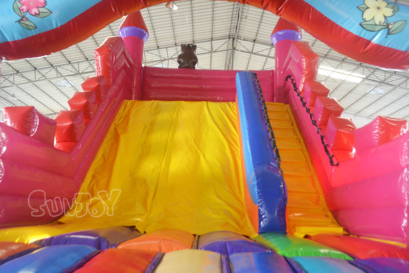 cartoon castle inflatable slide inside
