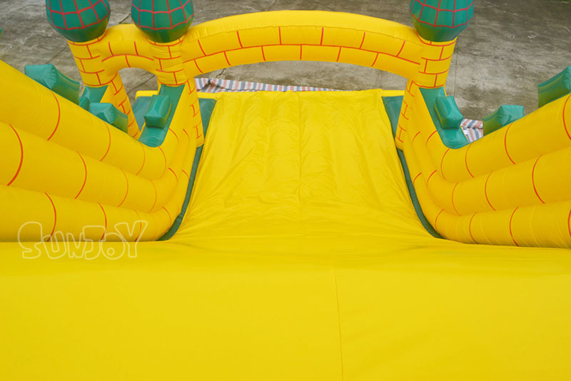 yellow castle inflatable slide sliding ramp