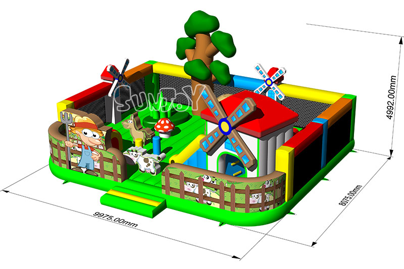 windmill inflatable playground size