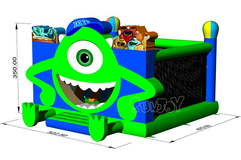 monsters university jump house size