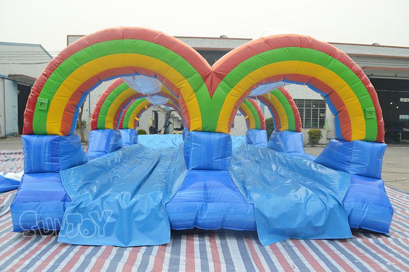 double lane rainbow cloud slip and slide start side