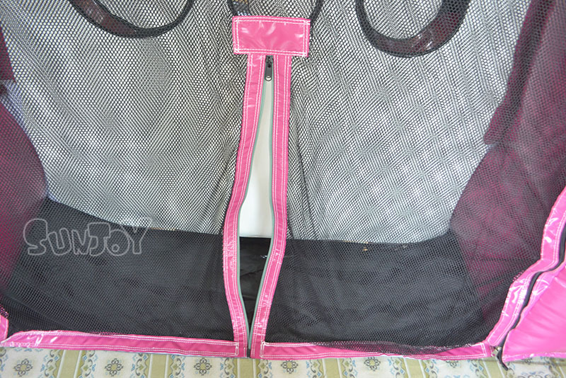 pink inflatable batting cage details 3