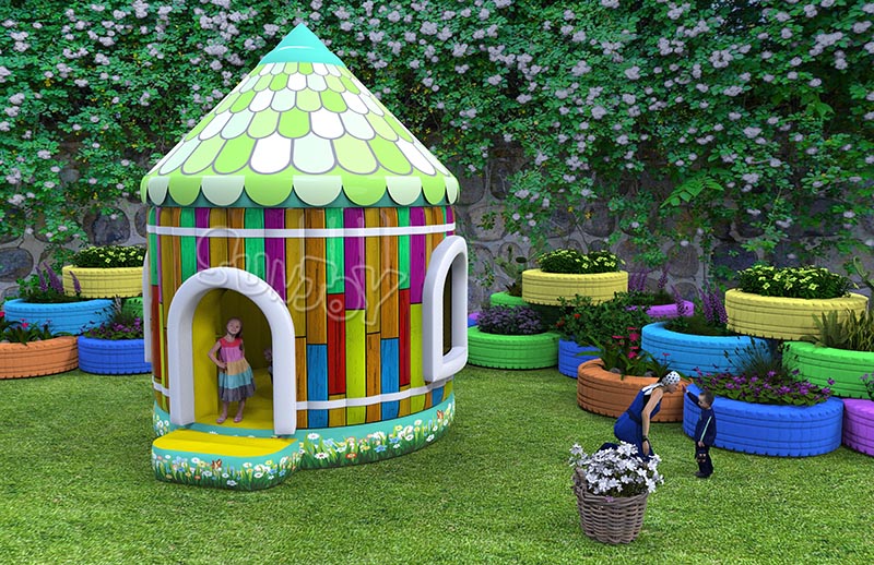 colorful cabin bounce dome effect picture