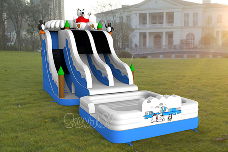 26' Polar Bear Inflatable Water Slide