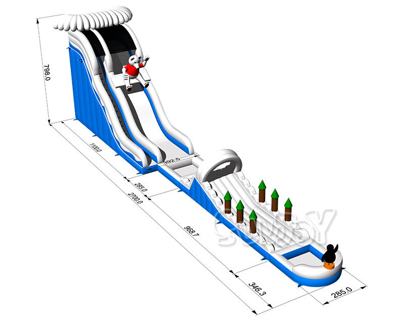 long polar bear water slide playground size