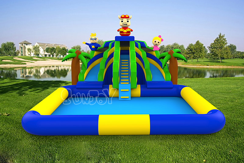 GG Bond inflatable water slide park effect picture