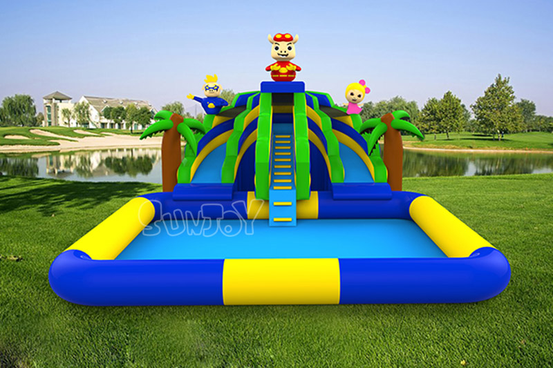 GG Bond inflatable water slide park effect picture GG Bond inflatable water slide park effect picture