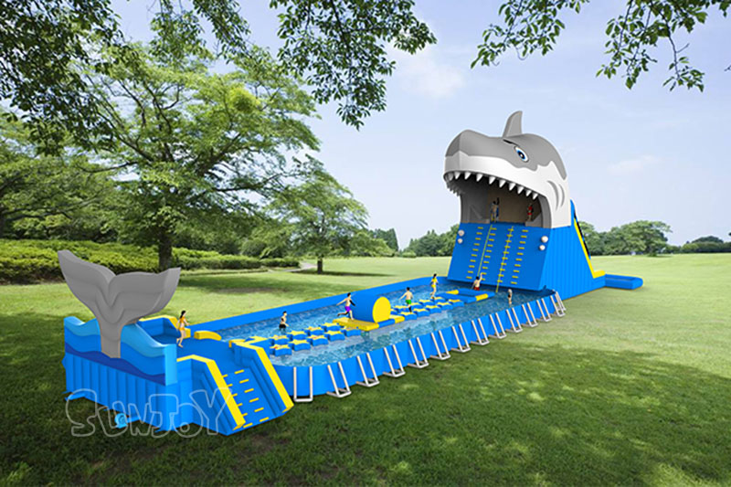 inflatable shark slide water park effect picture