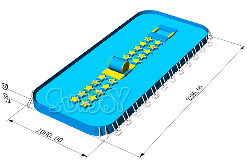 steel frame pool size