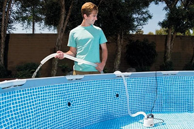 drain above ground pool with electric pump