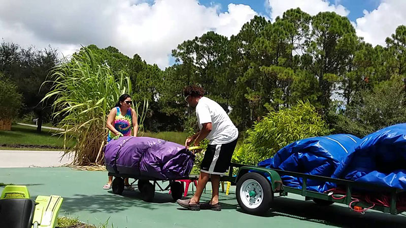 how to store a commercial bounce house properly