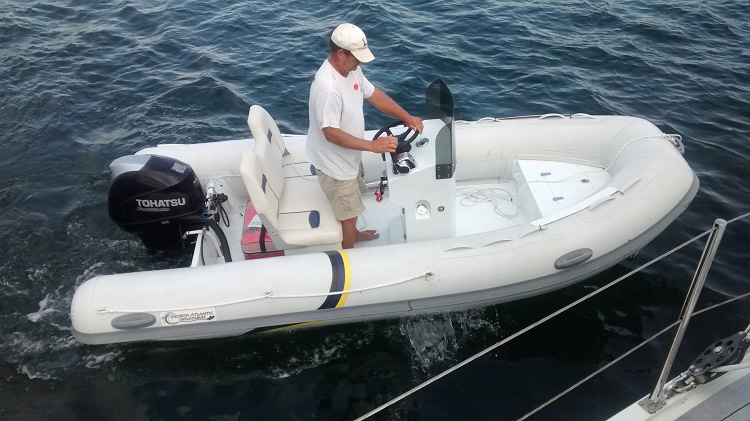 boating with small rigid inflatable boat