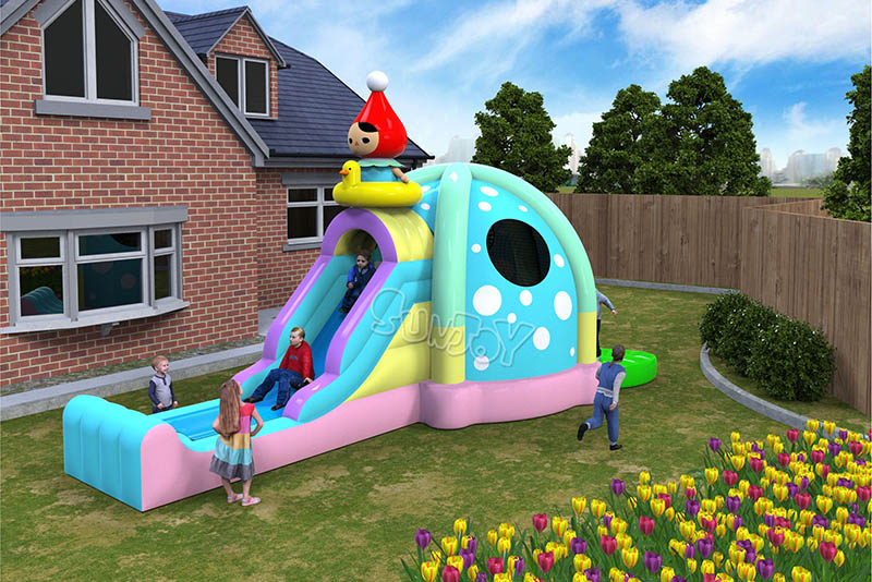 pop mart bounce house with slide combo