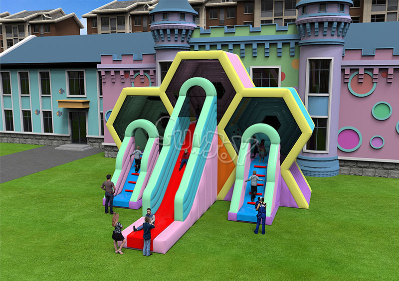 honeycomb inflatable slide for kids
